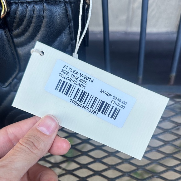 Valentino Orlandi Black Quilted Crossbody Bag with Bag Charm - Picture 3 of 16